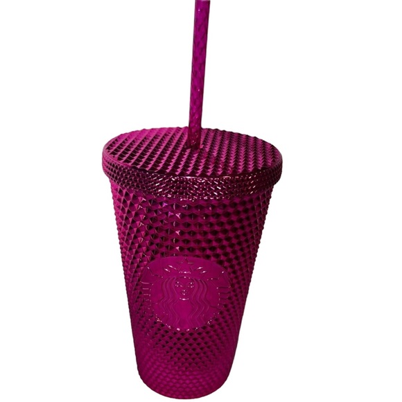 Starbucks Sangria Bling Studded Magenta Metallic Chrome Pink Grande Tumbler NWT - Picture 3 of 5
